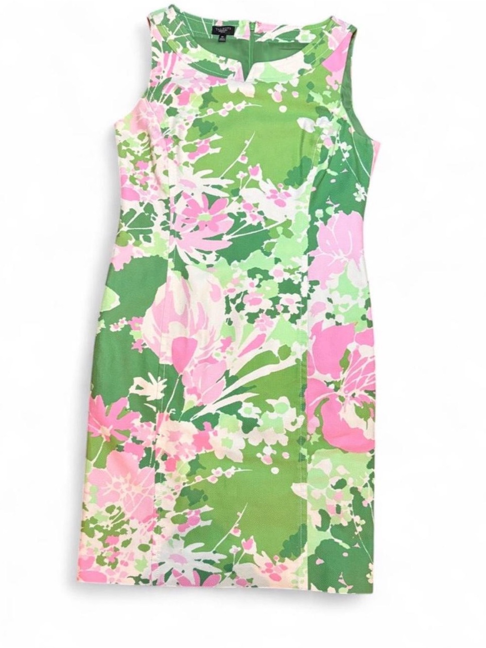 Talbots Springtime Women’s 8P Floral Shift Dress in Pink & Green